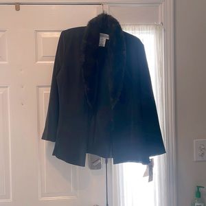 Faux fur blazer